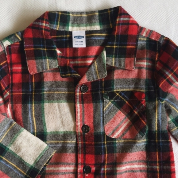 old navy winter plaid classic pajama set 18-24 months baby unisex - Picture 2 of 8